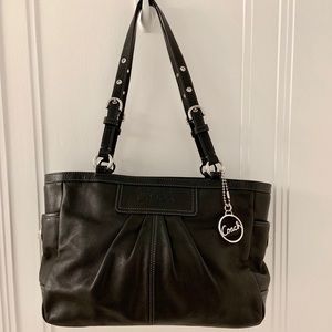 COACH F13759 Pleated Leather EastWest Gallery Tote